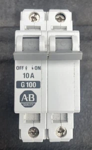 ALLEN-BRADLEY 1492-CB2 G100 2 POLE 10 AMP CIRCUIT BREAKER-480 VOLT-EUC - Picture 1 of 6