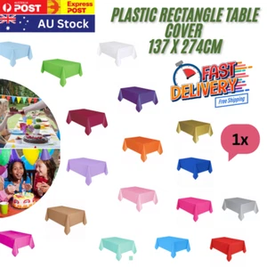 1x Rectangular Table Cover PVC Plastic For Wedding Birthday Party 54"x108" - Picture 1 of 21