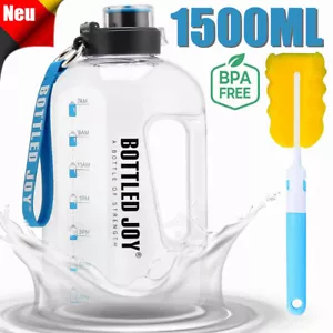 Große 1,5 Liter Gym Fitnessstudio Trinkflasche Sportflasche Wasser BPA frei - Bild 1 von 21