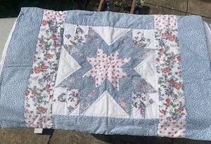 A Patchwork, Standard Housewife Pillowcase, Pale Blue & White. In VGC - Picture 1 of 7