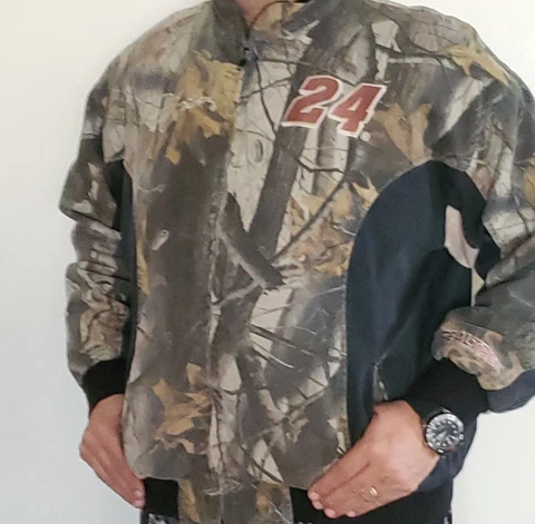 Chase Authentic Jeff Gordon Jacket Mens Size Large Team Realtree Camo Hunting Cover