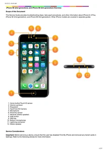 Apple iPhone SE (2e et 3e générations) guide technique manuel d'entretien - Photo 1 sur 24