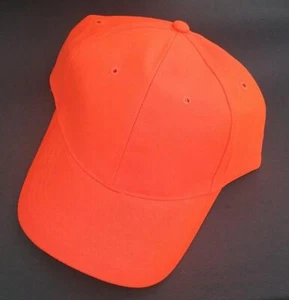 Blaze Orange Baseball Cap Hat Hunting Construction Hunter Safety Snap Back - Picture 1 of 4