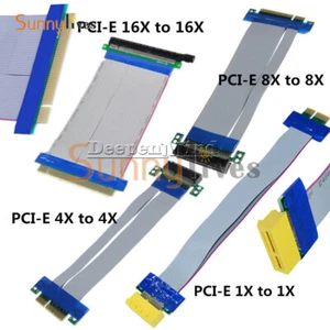 Professional PCI-E 1X 4X 8X 16X Riser Card Ribbon Extender Extension Cable - Afbeelding 1 van 30