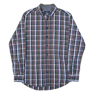 Camisa BELLFIELD Para Hombre Azul Cuadros Manga Larga L - Imagen 1 de 6