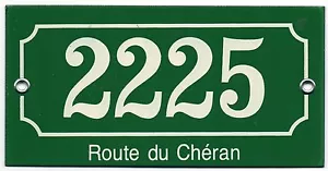 Old French house number 2225 door gate plate plaque enamel steel metal sign - Picture 1 of 1