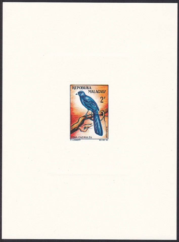 Madagascar Sc341 Bird, Blue Coua, Deluxe Proof - Image 1 of 1