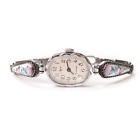 Vintage LUCH Mechanical 15 Jewels Ladies Purple Blue Enamel Bracelet Watch USSR