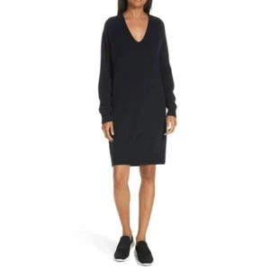 Vince Wool Cashmere V-Neck Sweater Dress Knee Length Work Classic Women XL - Picture 1 of 6