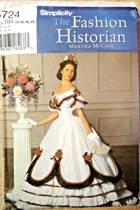 Simplicity 5724 Historical Ball Dress Gown Costume Size Misse14-20 Martha McCain - Picture 1 of 10