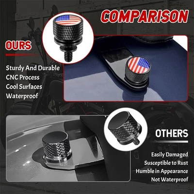 1/4-20 Thread  Seat Bolt Fit For Harley Sportster Dyna Softail 1996-2023 Foto 1 de 4