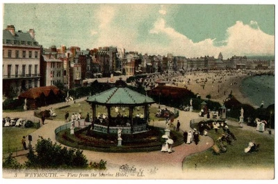 Levy Sons Postcard - Bandstand, Esplanade, Weymouth, Dorset. L.L.3.   1911. - Image 1 of 2