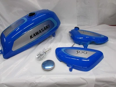 KAWASAKI 1971 H1 500 SHOW QUALITY TANQUE DE COMBUSTIBLE Y JUEGO DE CUBIERTA LATERAL H1A Foto 1 de 4