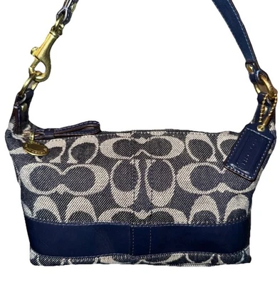 Coach C подпись джинсовой ткани Demi мини багет сумочка юбилей Y2K #41721 новом - Изображение 1 из 4