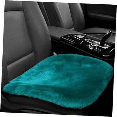Cojín de asiento automático de piel de oveja genuino, suave australiano 1 unidad (paquete de 1) verde oscuro Foto 1 de 4