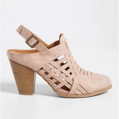 Maurices DONNA Botín Tacón Trasero Imitación Gamuza Tejido Frontal Bloque Tacón Rosa Foto 1 de 4