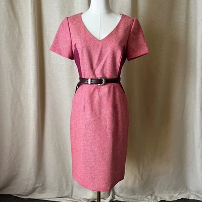 Vestido Boden British Tweed by Moon Rosa Lana Espiga UK12R / US8R Foto 1 de 4