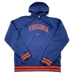 Virginia Cavaliers Hoodie Men Medium Blue Orange Nike Sweatshirt UVA Swooh - Picture 1 of 11