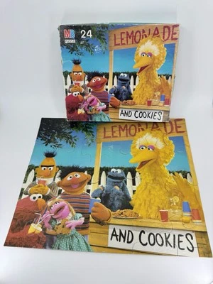 VTG 1989 Milton Bradley Sesame Street Lemonade Stand 24 Piece Puzzle COMPLETE - Image 1 of 4