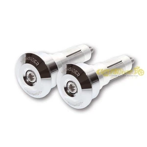 Contrappesi HIGHSIDER specchi bar end alluminio cromato manubri 22 25 mm - Picture 1 of 3