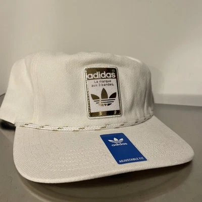Adidas Unisex 5 Paneles Correa Sombrero Blanco Dorado Metálico Edición Limitada Nuevo Foto 1 de 4