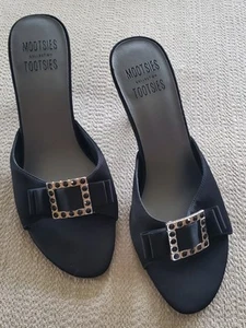 MOOTSIES TOOTSIES Black Kitten Heel Dress Sandal w/ Buckle Detail ~ Sz 6 ~ NWOB! - Picture 1 of 5
