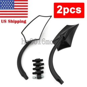 Black Motorcycle Rear View Side Mirrors For Kawasaki Vulcan 900 VN900C Custom - Picture 1 of 7