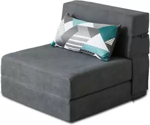 Folding Sofa Bed Single Size with Pillow Memory Foam Convertible Sleeper Chair F - Picture 1 of 7