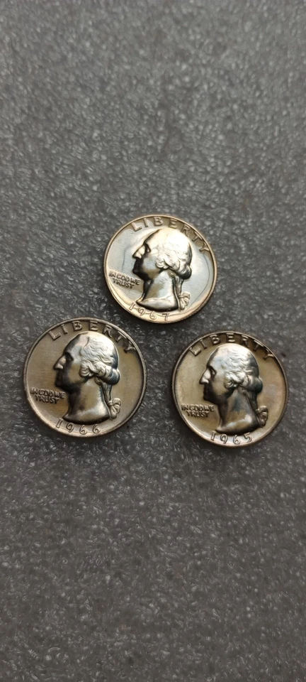1965,1966,1967 SMS Washington Quarters From Mint Roll-Proof-Like BU Uncirculated - Image 1 of 2