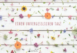 Doppelkarte m. Umschlag: Einen unvergesslichen Tag! / Glückwunsch Karte / Blumen - Picture 1 of 2