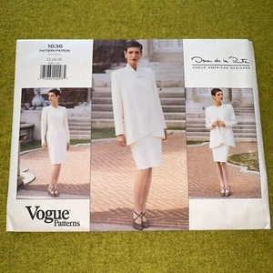 VOGUE Misses Jacke, Kleid Oscar de La Renta Muster 1636 Größe 12-16 UNGESCHNITTEN - Bild 1 von 9