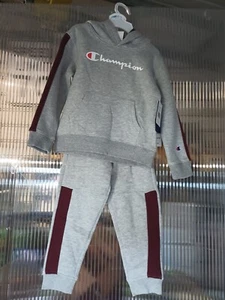 champion Gray youth boys hooded sweatshirt and sweatpants set size 4T - Picture 1 of 12