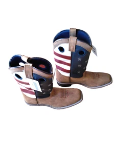 Masterson Boot Co. 6.5 Womens STARS AND STRIPES PATRIOTIC Leather Western Boots - Picture 1 of 12