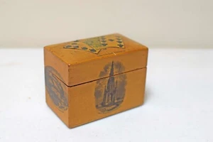 ANTIQUE MAUCHLINE Ware Playing Card Storage Box ~ Edinburgh Scotland Images - Picture 1 of 8