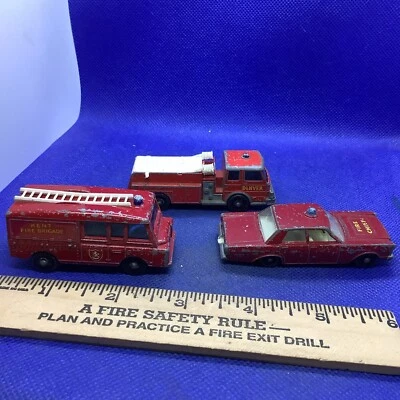 GPW Matchbox Lesney Land Rover Fire Truck, Fire Chief, Pumper Truck (3) - Image 1 of 4