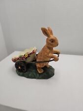 Russ Berrie & Co "Olde World Heritage" Rabbit Pulling Cart Figurine #16737