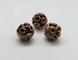 8 Pieces Copper Beads Antique Beads Jewelry Making Beads Findings 8mm Round