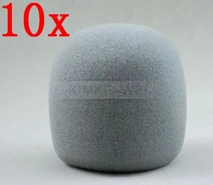 10x Windschutz Windscreen Windshield für Headset-Mikrofone Grau 65x40 mm - Afbeelding 1 van 4