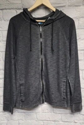 HAWK BOYS HOMBRE M GRIS OSCURO JASPEADO DESGASTADO CREMALLERA COMPLETA BOLSILLO SUDADERA CON CAPUCHA Foto 1 de 4