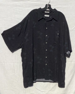 Men's Casual Dress Shirt Sz. 3X “Pierre Cardinal” Button Short Sleeve Palm Tree - Picture 1 of 9