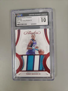 2021-22 Panini Flawless Patches Terry Rozier Ruby #/15 CGC 10 GEM MINT - Picture 1 of 2