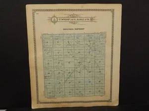 Minnesota Roseau County Map Mickinock or Golden Valley Township 1913 J13#54 - Picture 1 of 2