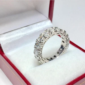 Natürlicher Diamant 5,26 ct ovale Eheringe massives Platin Herren Bandgröße 1... - Bild 1 von 5