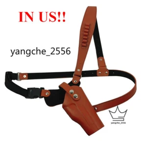 US STOCK Outdoor Tactical Chest Holster Western G1911 Quick Draw Leather Holster - Picture 1 of 8