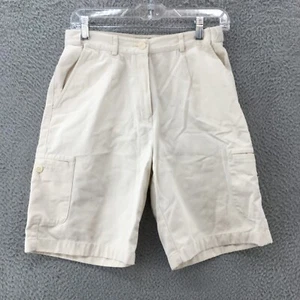 LL Bean Cargo Shorts Youth 6 Reg Original Fit Beige Cotton Side Pockets Mid Rise - Picture 1 of 13