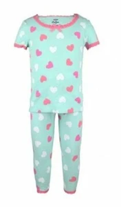 Ruum Little Girls' Heart Pajamas, Faded Teal, 8 - Picture 1 of 1