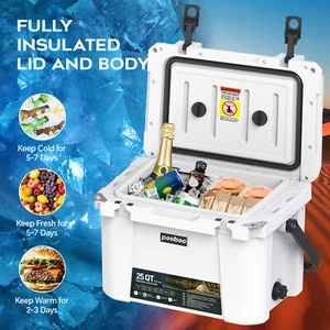 25 QT Hard Cooler Portable Ice Chest Box Drink Camping Insulated Travel Beach - Picture 1 of 9