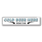 Cold Beer Here Sign, Personalized Arrows Bar Sign, Custom Bar Metal Wall Decor