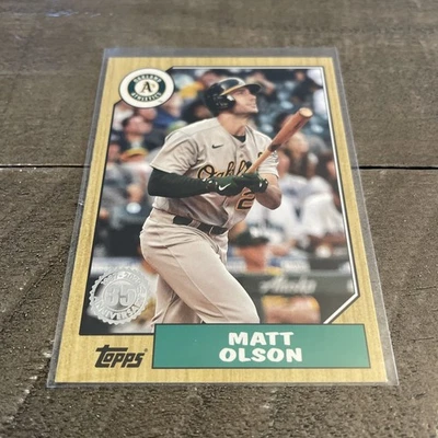 2022 Topps Series 1 - 1987 Topps Baseball 35th Anniversary Matt Olson #T87-25 - Image 1 of 2