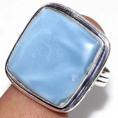 Anillo Owhyee Azul Ópalo 925 Chapado en Plata Piedras Preciosas Hecho a Mano EE. UU. 12 Promesa Regalo JW Foto 1 de 3